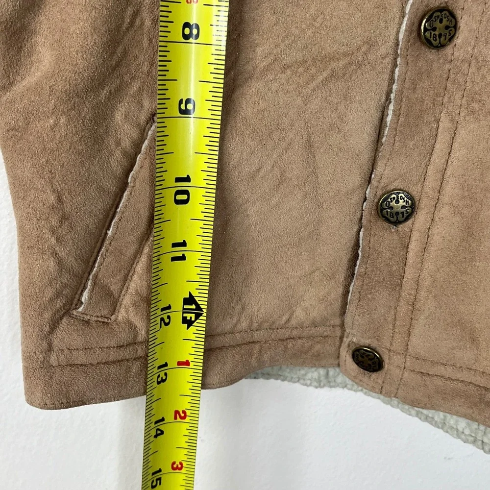 OshKosh B'gosh Jacket Toddler 2T Brown Faux Suede Sherpa Lined Trucker Coat